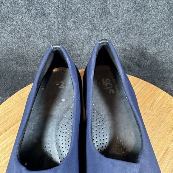 SAS Shoes Womens Size 7.5 N Navy Bliss Tripad Comfort Foot Bed Slip On Wedge - Picture 3 of 7